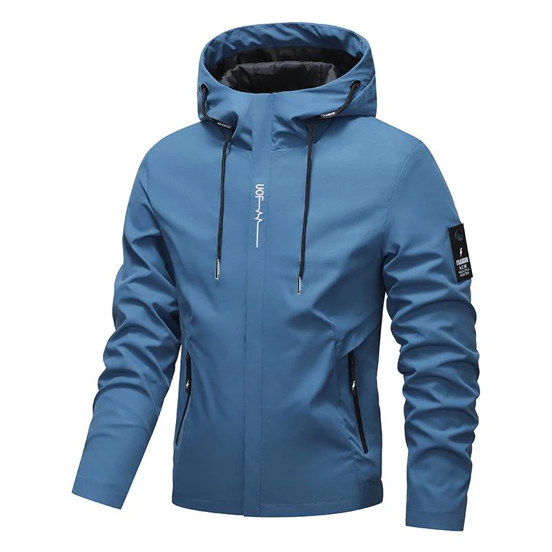 📢📢 65% DE RÉDUCTION ! ✨Veste à capuche zippée, coupe-vent et imperméable, couleur unie, pour homme - Image 3