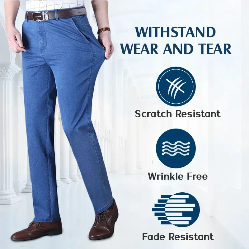 📢📢60 % de réduction !!! 🎅 Jeans taille haute à coupe droite pour hommes - Image 3