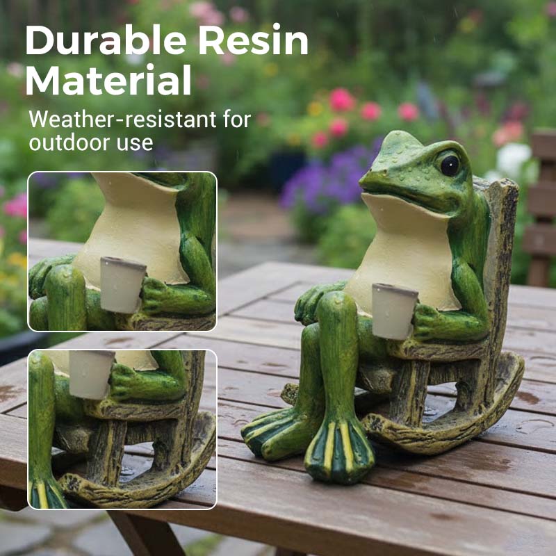 💯2026 Meilleures ventes🐸Grenouille solaire décorative dans un fauteuil à bascule🍃 - Image 3
