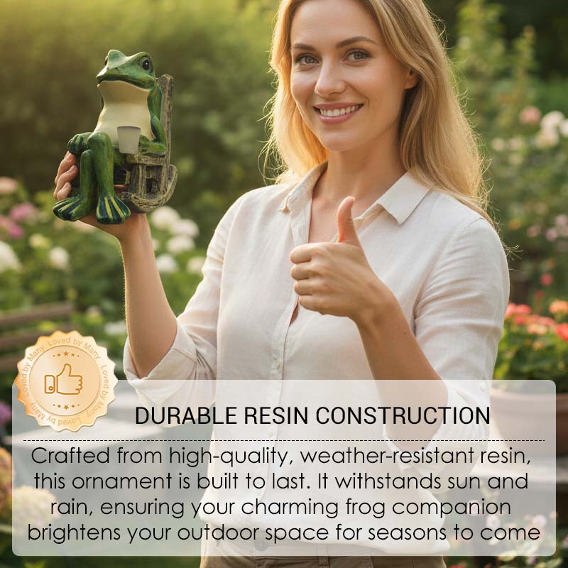 💯2026 Meilleures ventes🐸Grenouille solaire décorative dans un fauteuil à bascule🍃 - Image 7