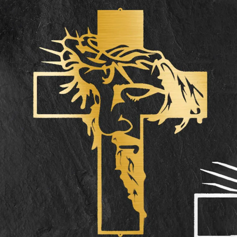 🔥 50% DE RÉDUCTION ! ✨ Décoration Murale Croix Métallique Jésus - Art Religieux en Fer Découpé, Symbolisme Spirituel, Installation Facile pour Intérieur ✝️🕊️ - Image 7