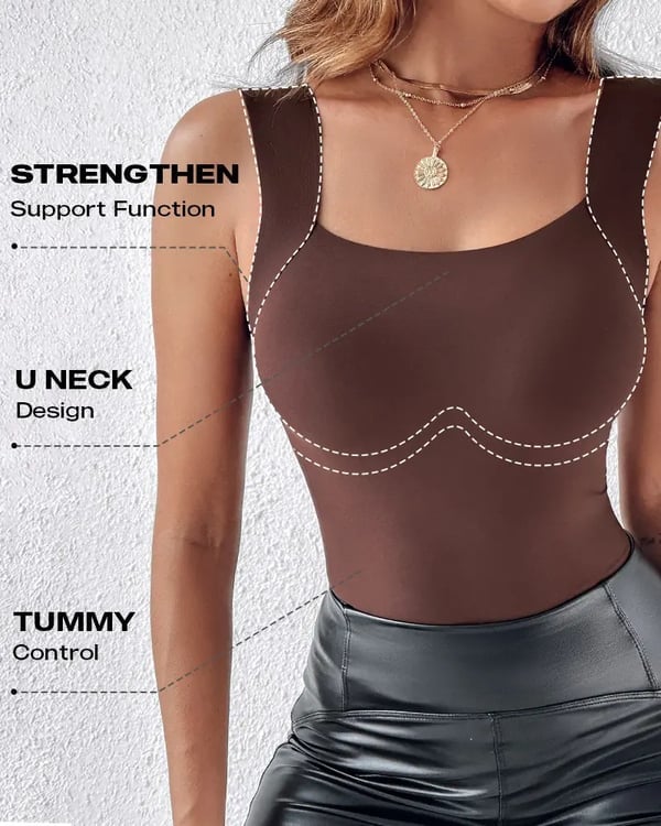 📢📢60 % de réduction !! ⏰ Débardeur thermique à col rond avec soutien-gorge intégré pour femmes
