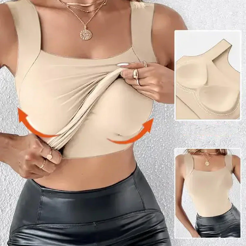 📢📢60 % de réduction !! ⏰ Débardeur thermique à col rond avec soutien-gorge intégré pour femmes - Image 11