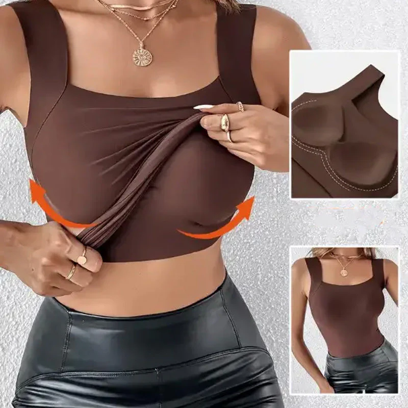 📢📢60 % de réduction !! ⏰ Débardeur thermique à col rond avec soutien-gorge intégré pour femmes - Image 3