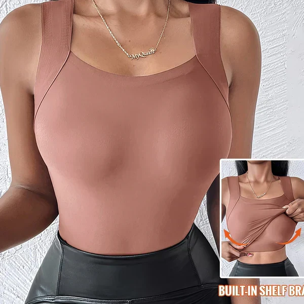 📢📢60 % de réduction !! ⏰ Débardeur thermique à col rond avec soutien-gorge intégré pour femmes - Image 4