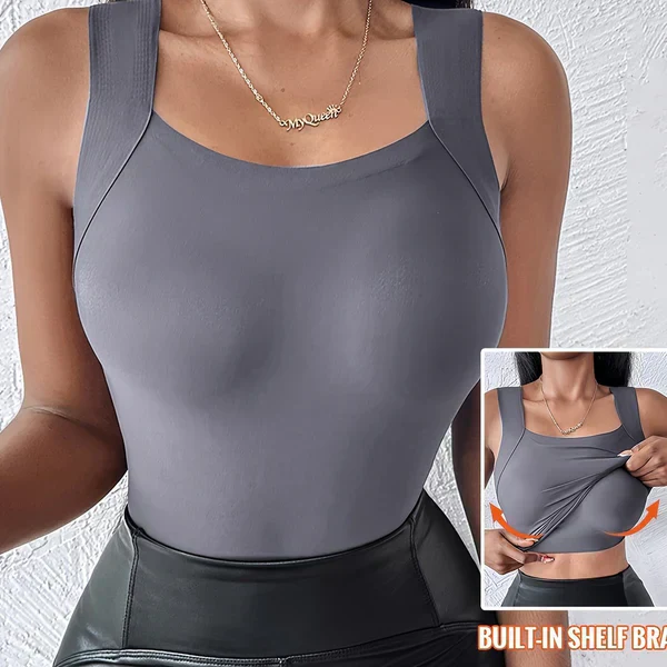 📢📢60 % de réduction !! ⏰ Débardeur thermique à col rond avec soutien-gorge intégré pour femmes - Image 5