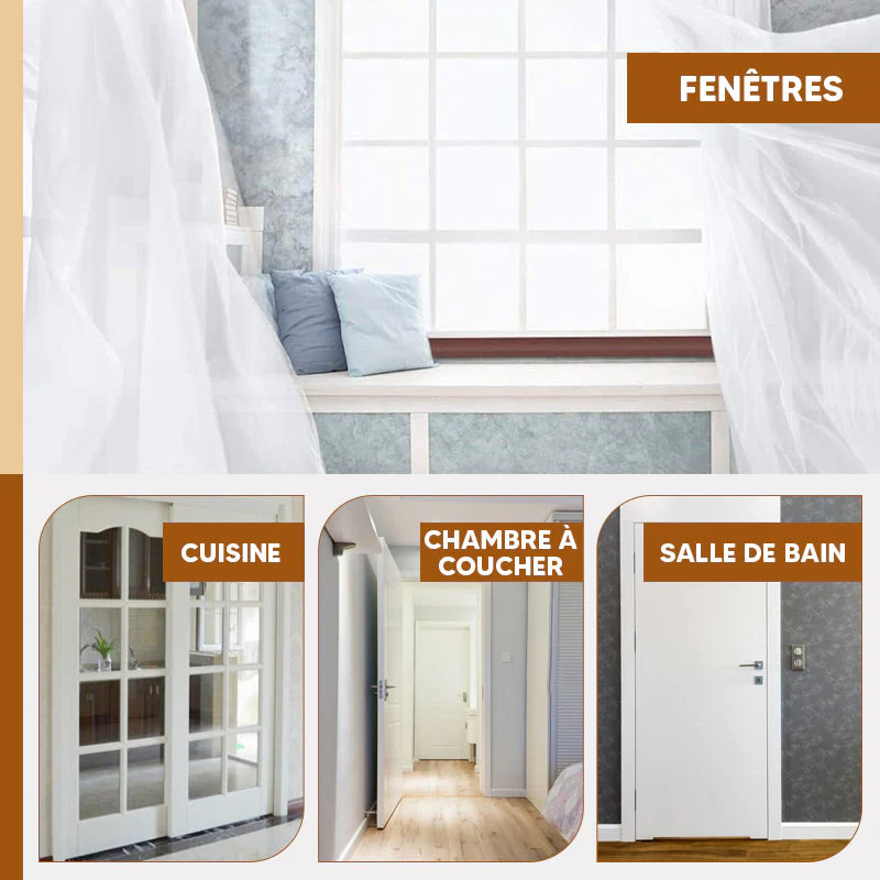 🚪 ACHETEZ-EN 2, RECEVEZ-EN 3 ! ✨ Bande d'étanchéité pour portes et fenêtres - Isolation autocollante contre les courants d'air, le froid et le bruit, avec profil résistant aux intempéries 🌬️🔇 - Image 7