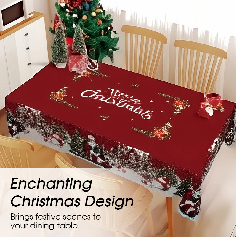 🔥 55% DE RÉDUCTION ! ✨ Nappe de Noël Classique - Motifs Festifs Variés, Tissu Polyester Résistant aux Taches, Tailles Adaptées à Toutes les Tables 🎄🍽️ - Image 2