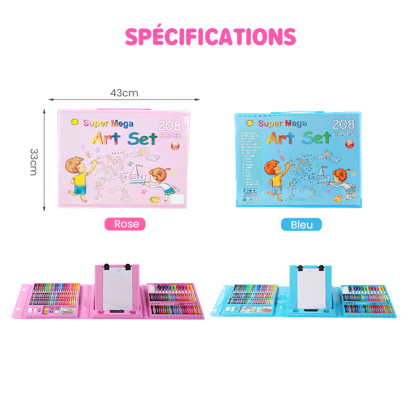 📢📢60% DE RÉDUCTION !!! ✨ Kit Artistique 6-en-1 Enfant - 208 Pièces, Chevalet Double Face, Matériaux Sûrs, Idéal pour Développer la Créativité 🎨✨ - Image 8