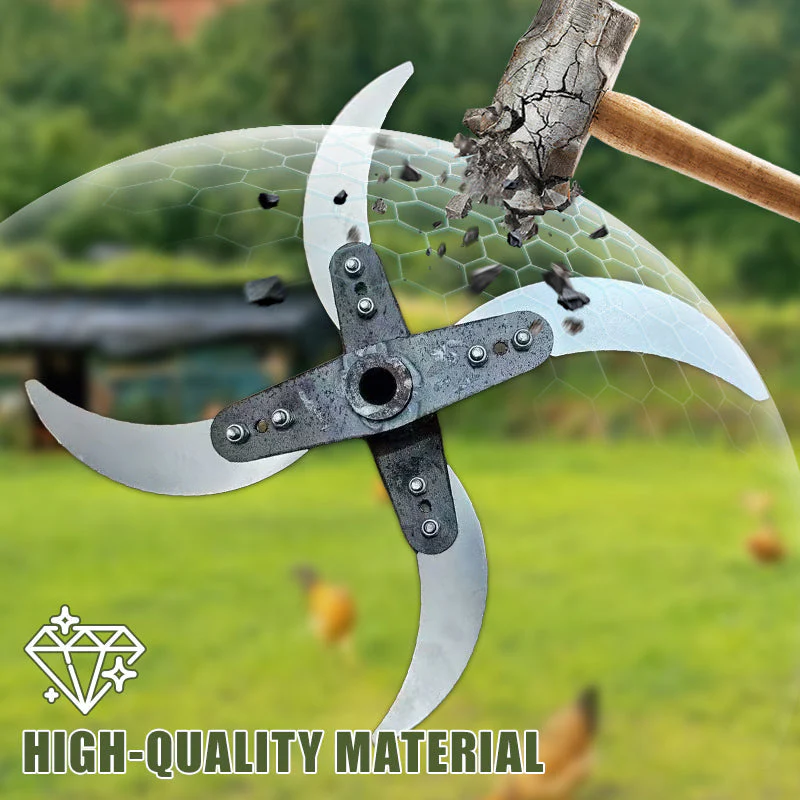 📢📢50 % de réduction !! ⏰🔪 Lame de coupe 4 lames pour déchiqueteuse d’herbe – Diamètre ajustable (25-26 cm), acier anti-rouille, installation universelle ! 🌿🚜 - Image 4