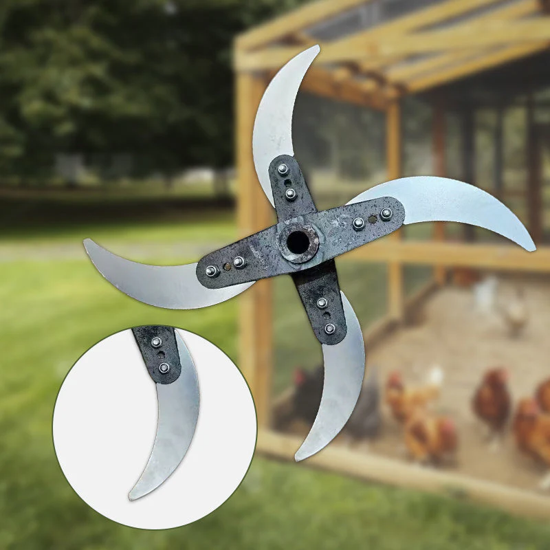 📢📢50 % de réduction !! ⏰🔪 Lame de coupe 4 lames pour déchiqueteuse d’herbe – Diamètre ajustable (25-26 cm), acier anti-rouille, installation universelle ! 🌿🚜 - Image 5