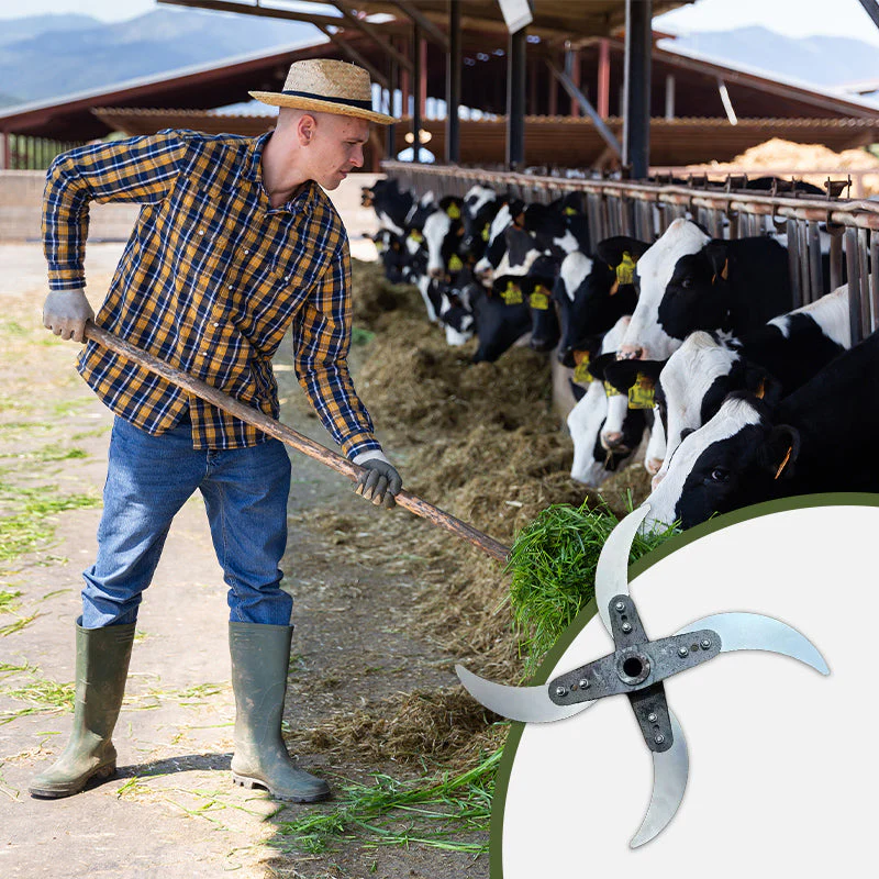 📢📢50 % de réduction !! ⏰🔪 Lame de coupe 4 lames pour déchiqueteuse d’herbe – Diamètre ajustable (25-26 cm), acier anti-rouille, installation universelle ! 🌿🚜 - Image 8