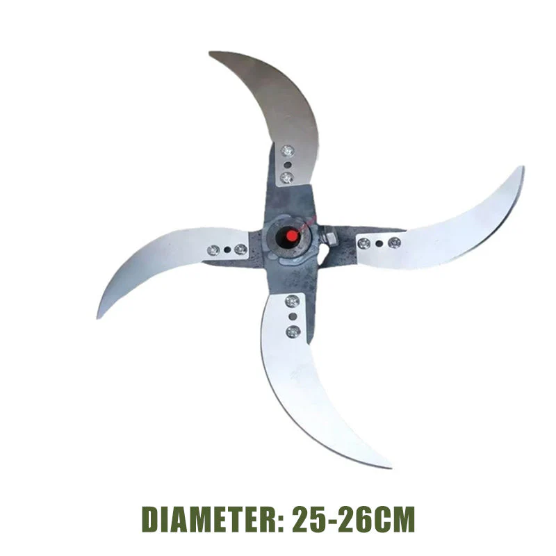 📢📢50 % de réduction !! ⏰🔪 Lame de coupe 4 lames pour déchiqueteuse d’herbe – Diamètre ajustable (25-26 cm), acier anti-rouille, installation universelle ! 🌿🚜 - Image 9