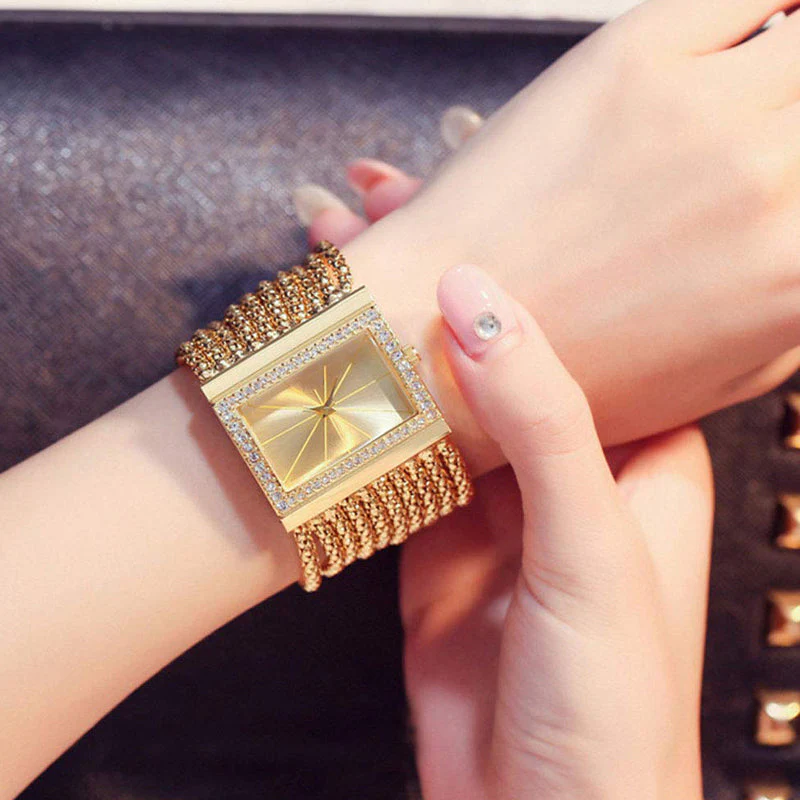 📢📢50 % de réduction ！✨Montre carrée pour femme avec quartz et strass - Image 11