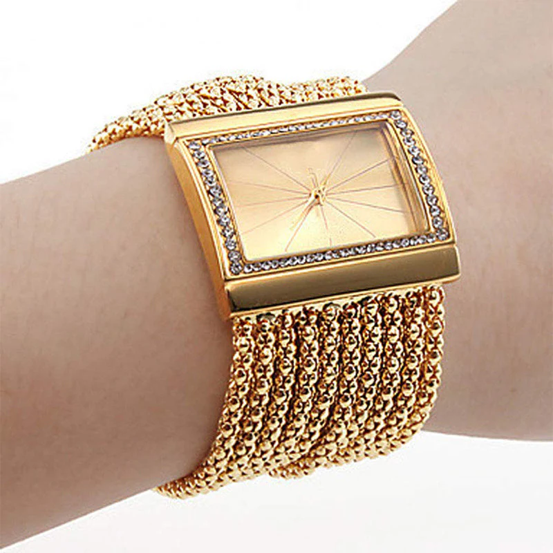 📢📢50 % de réduction ！✨Montre carrée pour femme avec quartz et strass - Image 3