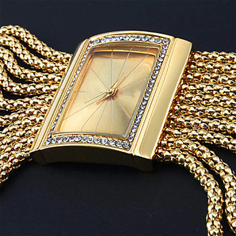 📢📢50 % de réduction ！✨Montre carrée pour femme avec quartz et strass - Image 6