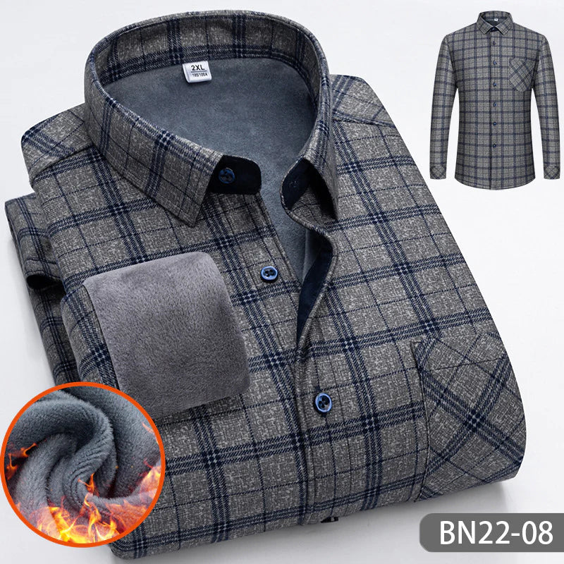 📢📢58% DE RÉDUCTION !!!✨Chemise à rayures d'hiver d'automne en épaissis pour les hommes - Image 5