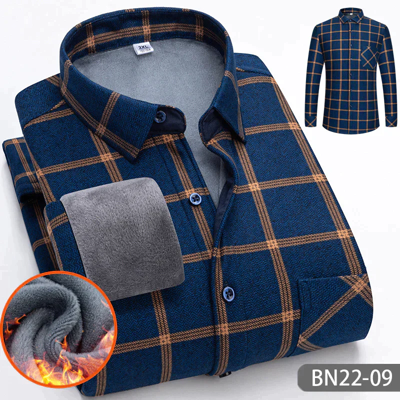 📢📢58% DE RÉDUCTION !!!✨Chemise à rayures d'hiver d'automne en épaissis pour les hommes - Image 6