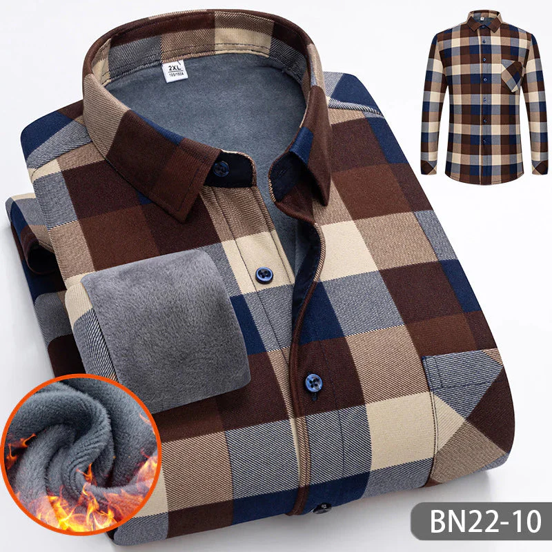 📢📢58% DE RÉDUCTION !!!✨Chemise à rayures d'hiver d'automne en épaissis pour les hommes - Image 7