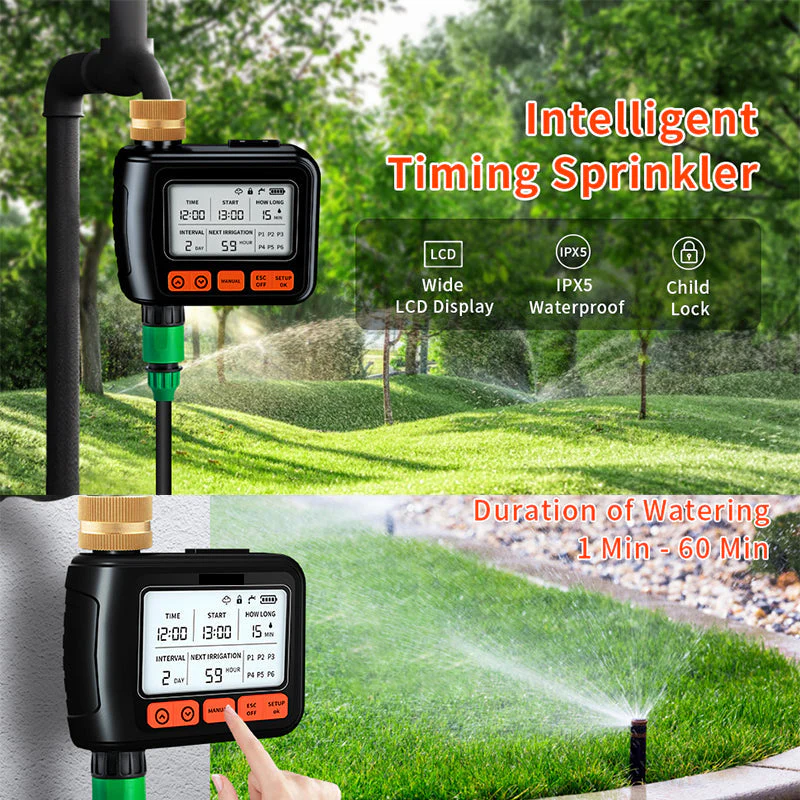 🌸 Disposition prédatrice 🌸 Maison de jardin grand écran LCD affichage compteur d'eau - Image 2