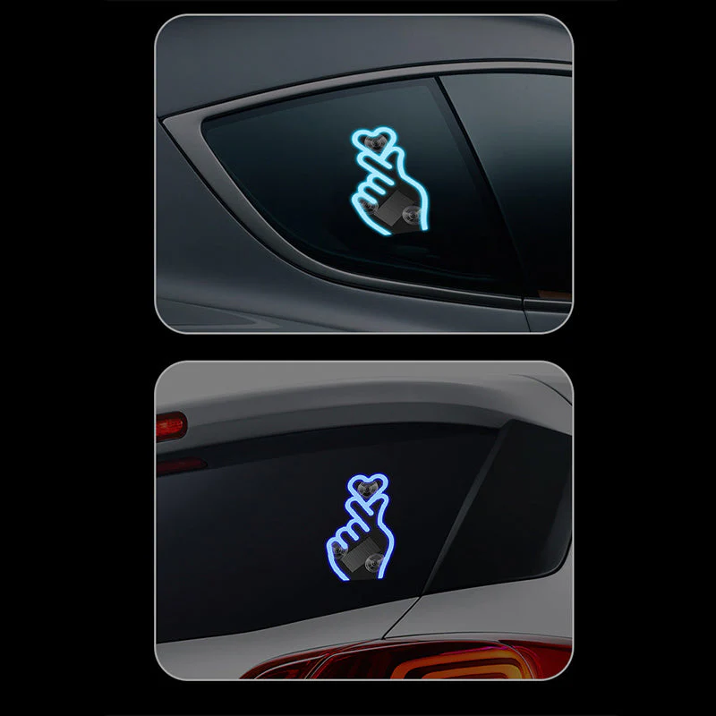 📢📢50 % de réduction !! ⏰Lampe LED solaire pour voiture en forme de geste cœur - Image 10