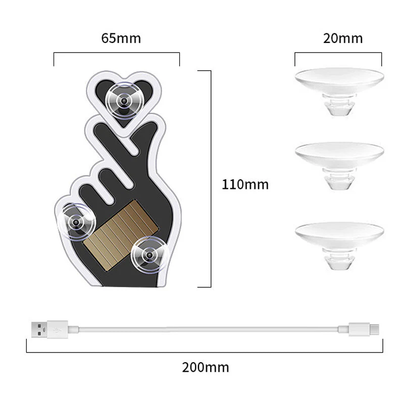 📢📢50 % de réduction !! ⏰Lampe LED solaire pour voiture en forme de geste cœur - Image 11