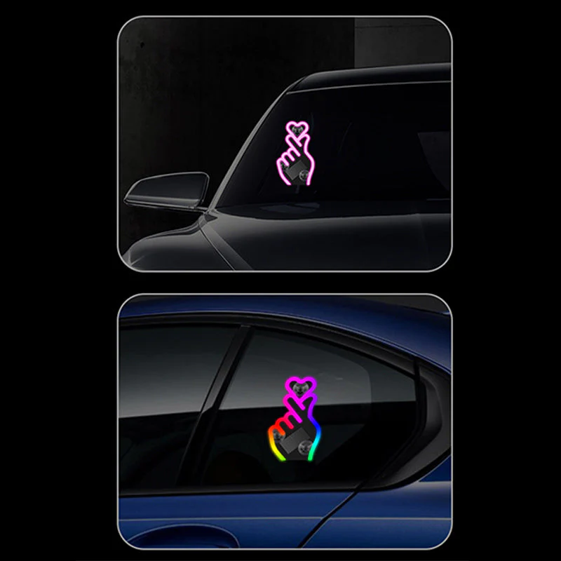 📢📢50 % de réduction !! ⏰Lampe LED solaire pour voiture en forme de geste cœur - Image 9