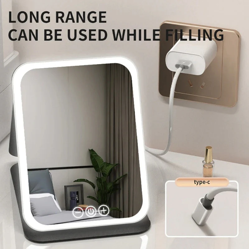 📢📢50 % de réduction !! ⏰Miroir de maquillage pliable portable à LED - Image 4