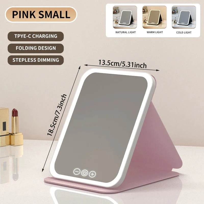 📢📢50 % de réduction !! ⏰Miroir de maquillage pliable portable à LED - Image 7