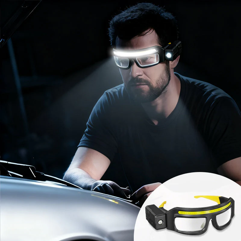 📢📢50 % DE RÉDUCTION !! ⏰ Lunettes LED Mains Libres - Éclairage Intégré Réglable, Léger et Confortable pour Bricolage/Réparations 🛠️📦 - Image 3