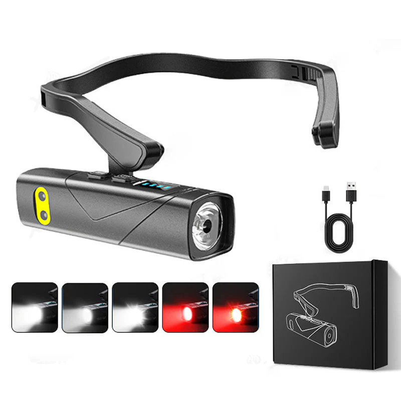 📢📢50 % de réduction !!!🎅Lampe frontale LED ultra-légère à porter sur l’oreille : 5 modes, détection gestuelle & batterie intelligente ! 💡🏃‍♂️ - Image 10