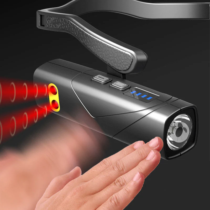 📢📢50 % de réduction !!!🎅Lampe frontale LED ultra-légère à porter sur l’oreille : 5 modes, détection gestuelle & batterie intelligente ! 💡🏃‍♂️ - Image 2