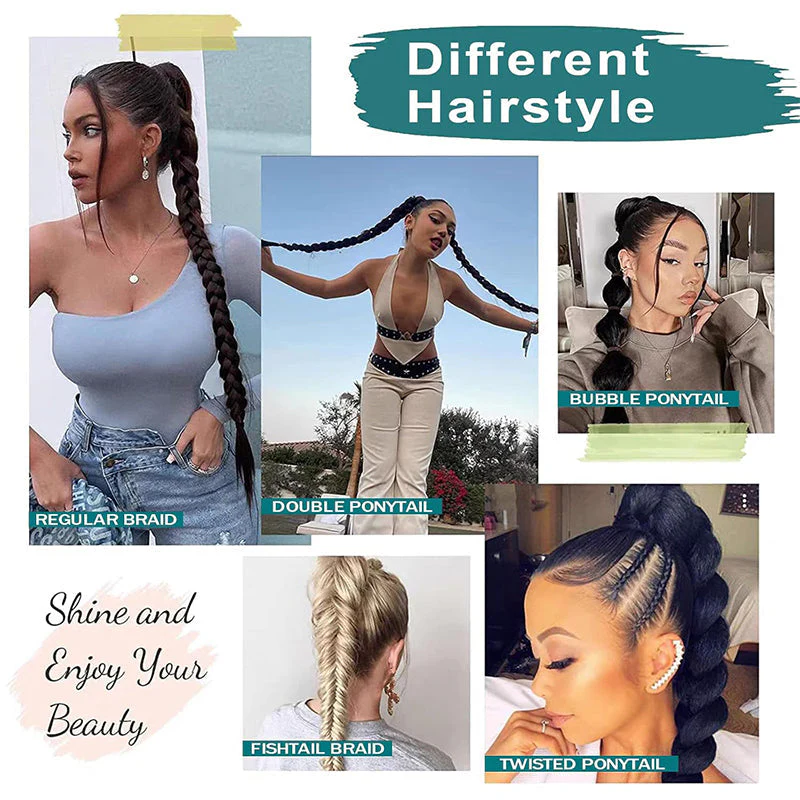 📢📢50 % de réduction !!!✨Extension légère pour queue de cheval longue tressée pour femmes - Image 5