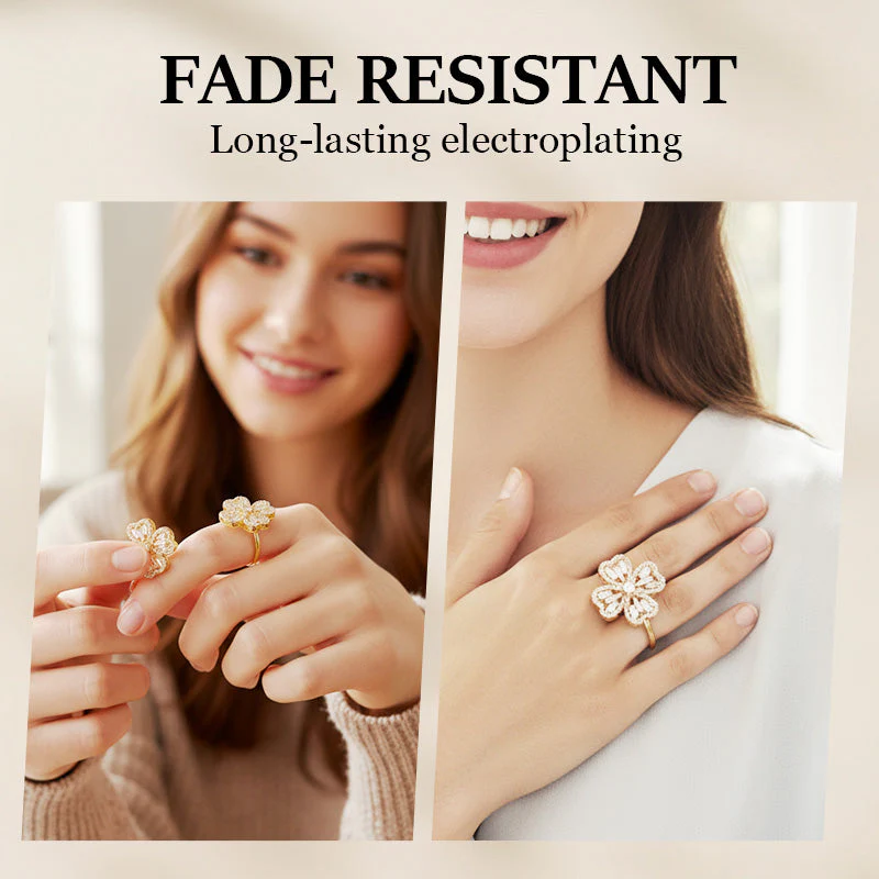 📢📢50 % de réduction !! ⏰Bague tournante trèfle à quatre feuilles porte-bonheur - Image 2