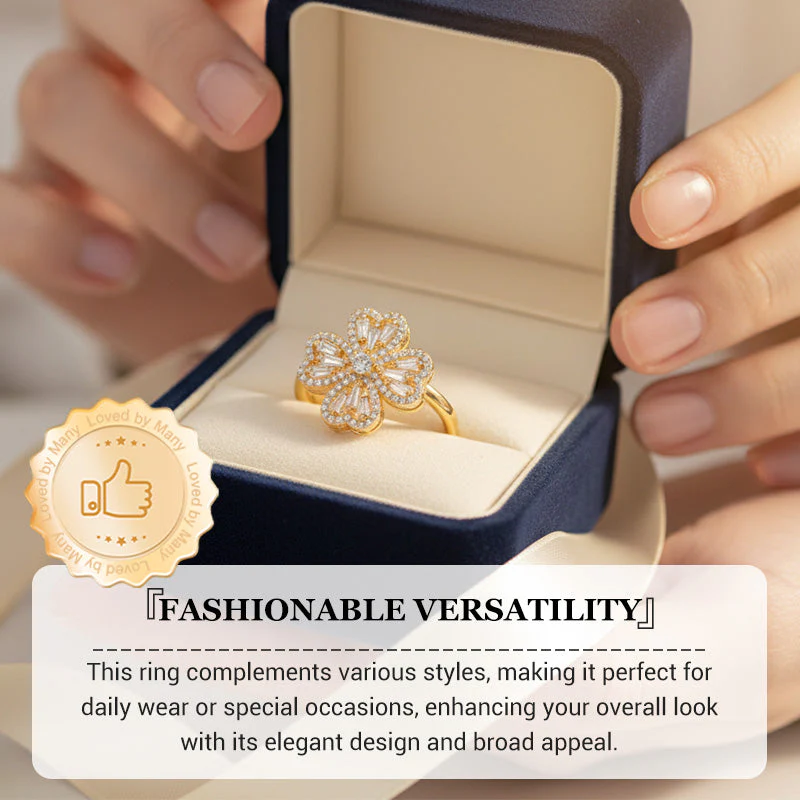 📢📢50 % de réduction !! ⏰Bague tournante trèfle à quatre feuilles porte-bonheur - Image 9