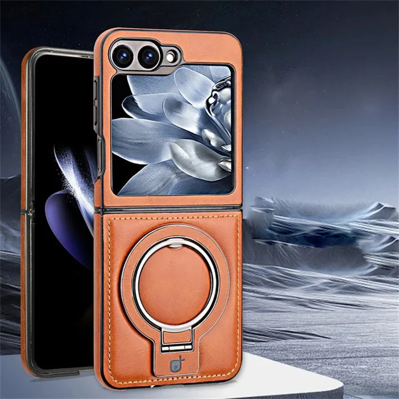 ✨Luxury PU Leather Magnetic Phone Case with Ring Stand for Galaxy Z Flip Series - Image 6