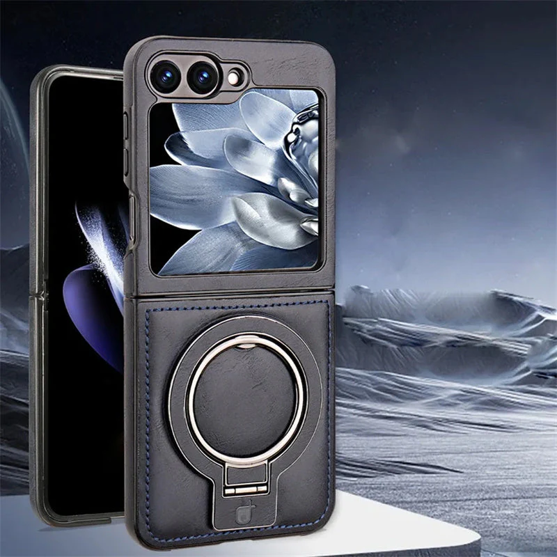 ✨Luxury PU Leather Magnetic Phone Case with Ring Stand for Galaxy Z Flip Series - Image 7