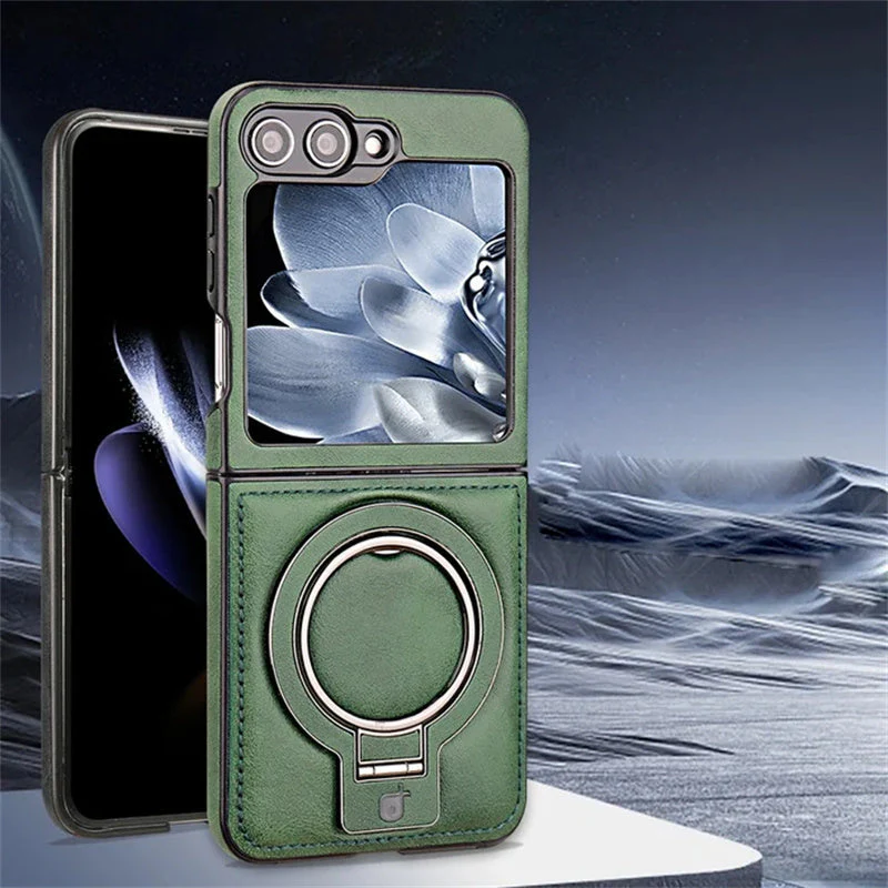 ✨Luxury PU Leather Magnetic Phone Case with Ring Stand for Galaxy Z Flip Series - Image 8