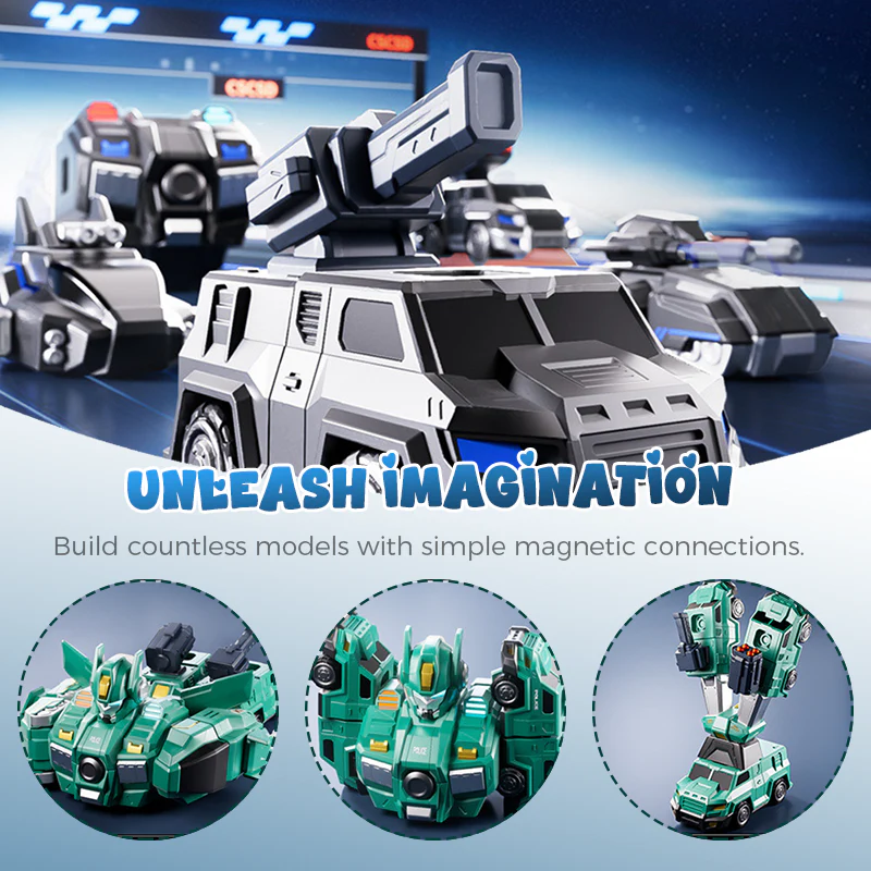 📢📢 50% DE RÉDUCTION ! ✨Voiture et robot transformables magnétiques 9 en 1 - Image 3