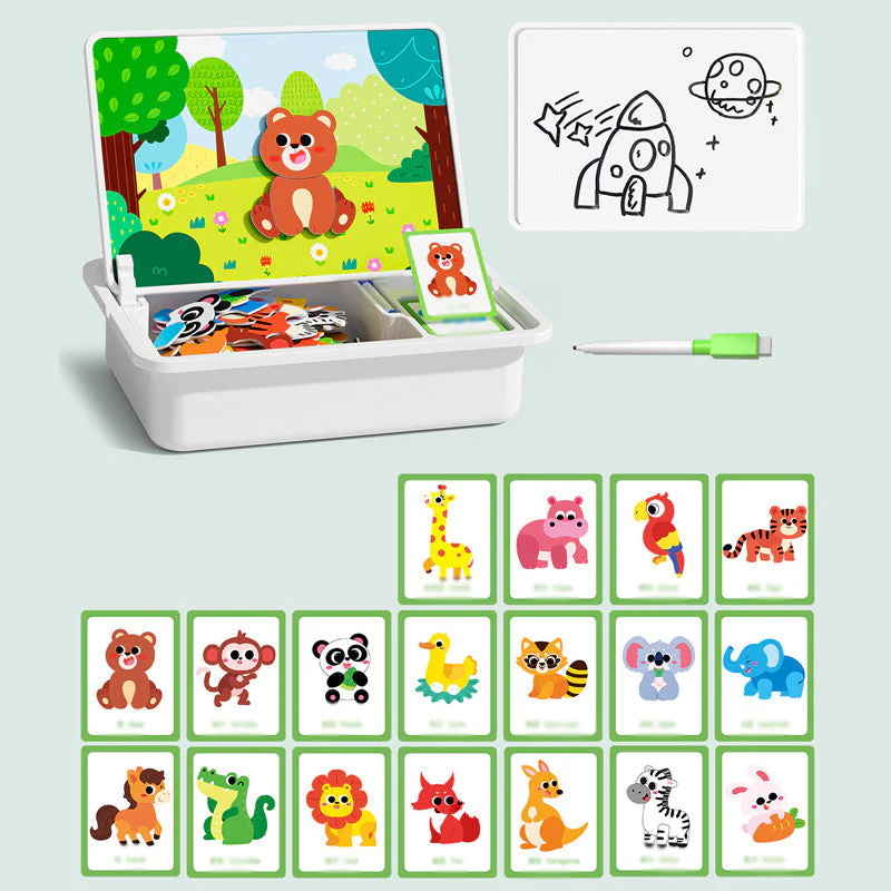 🧩 60% DE RÉDUCTION ! 🎨 Boîte à Puzzle Magnétique Enfant - Jeu Éducatif avec Planche à Dessin et Pièces Colorées 🖍️📦 - Image 13