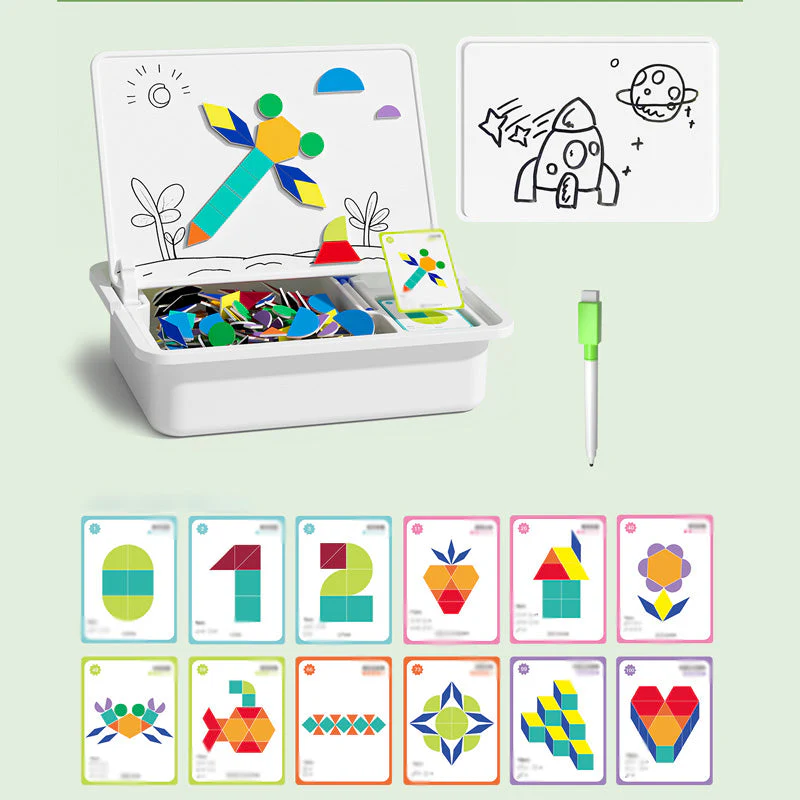 🧩 60% DE RÉDUCTION ! 🎨 Boîte à Puzzle Magnétique Enfant - Jeu Éducatif avec Planche à Dessin et Pièces Colorées 🖍️📦 - Image 16