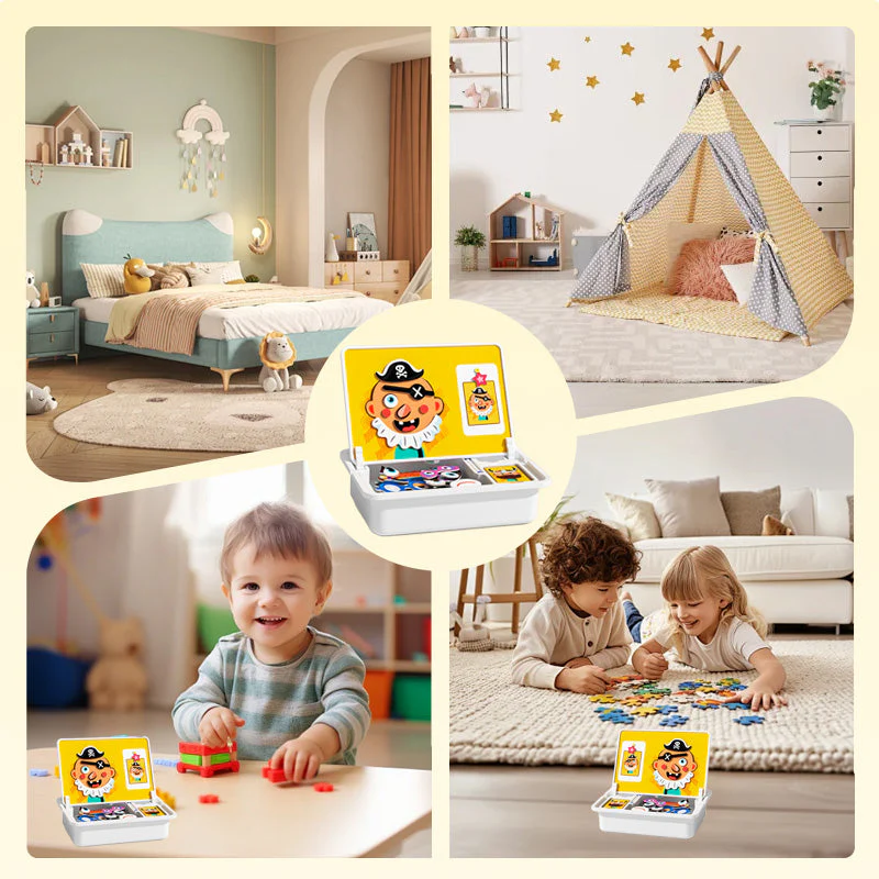 🧩 60% DE RÉDUCTION ! 🎨 Boîte à Puzzle Magnétique Enfant - Jeu Éducatif avec Planche à Dessin et Pièces Colorées 🖍️📦 - Image 4