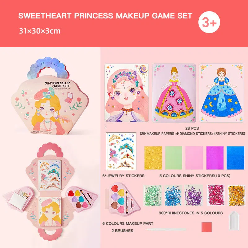 📢📢50% DE RÉDUCTION !!! ✨Ensemble de jeu d'habillage et de maquillage de princesse fantastique 3 en 1 - Image 2
