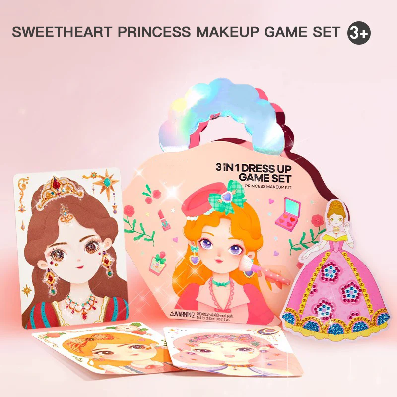 📢📢50% DE RÉDUCTION !!! ✨Ensemble de jeu d'habillage et de maquillage de princesse fantastique 3 en 1 - Image 3