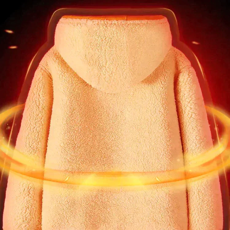 📢70% de réduction！！！📍🎁Veste chaude rembourrée double couche unisexe - Image 18