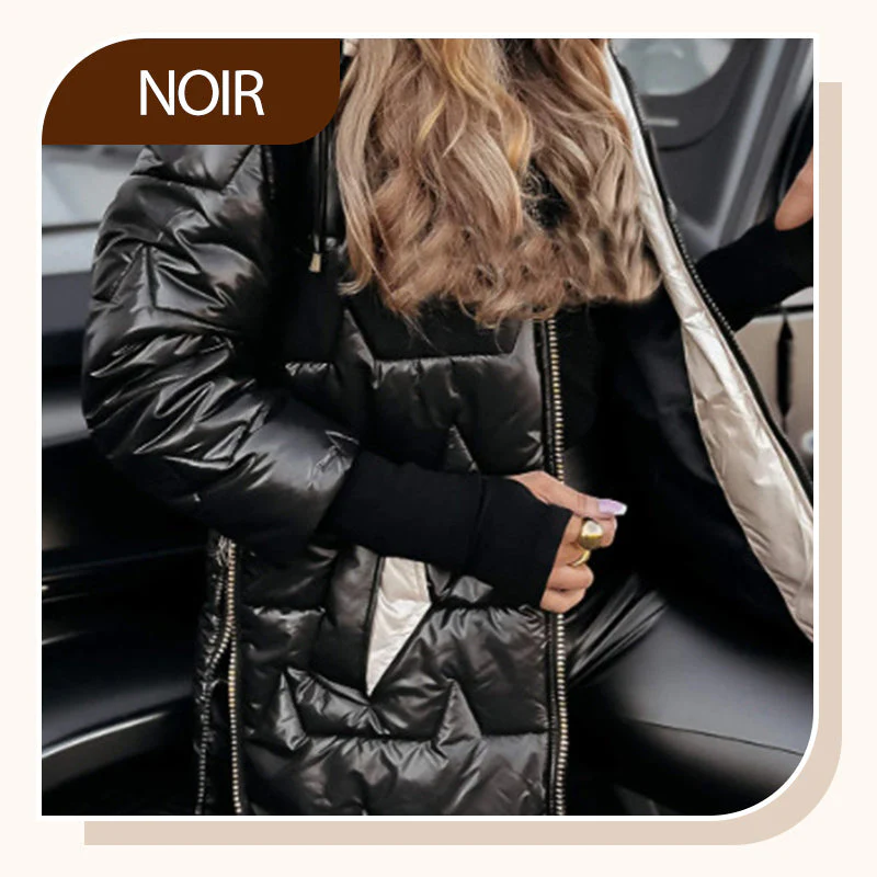 Manteau en Coton à Capuche Mi-Long pour Femme - Image 10