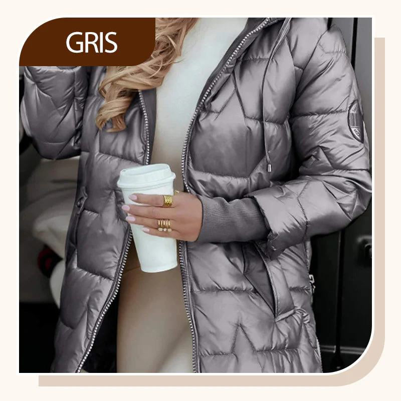 Manteau en Coton à Capuche Mi-Long pour Femme - Image 12
