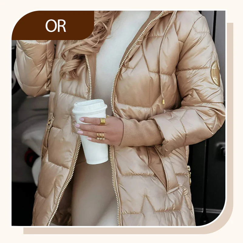 Manteau en Coton à Capuche Mi-Long pour Femme - Image 13