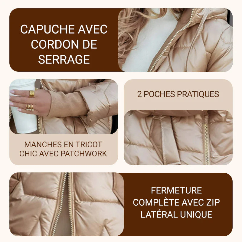 Manteau en Coton à Capuche Mi-Long pour Femme - Image 6