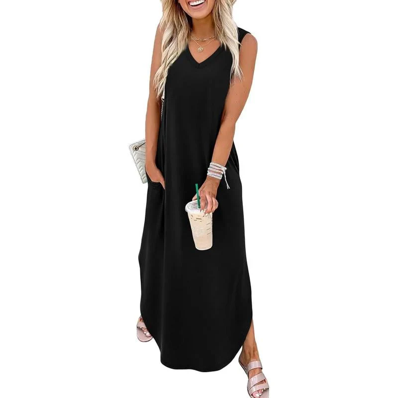 📢🌞 Subvention limitée en été-71% de réduction 🌷 Robes d'été Robe Maxi Vacances Plage Robes de soleil avec poches - Image 5